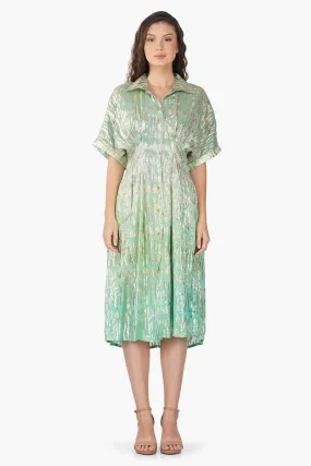 Cora Green Ombray Shirt Dress