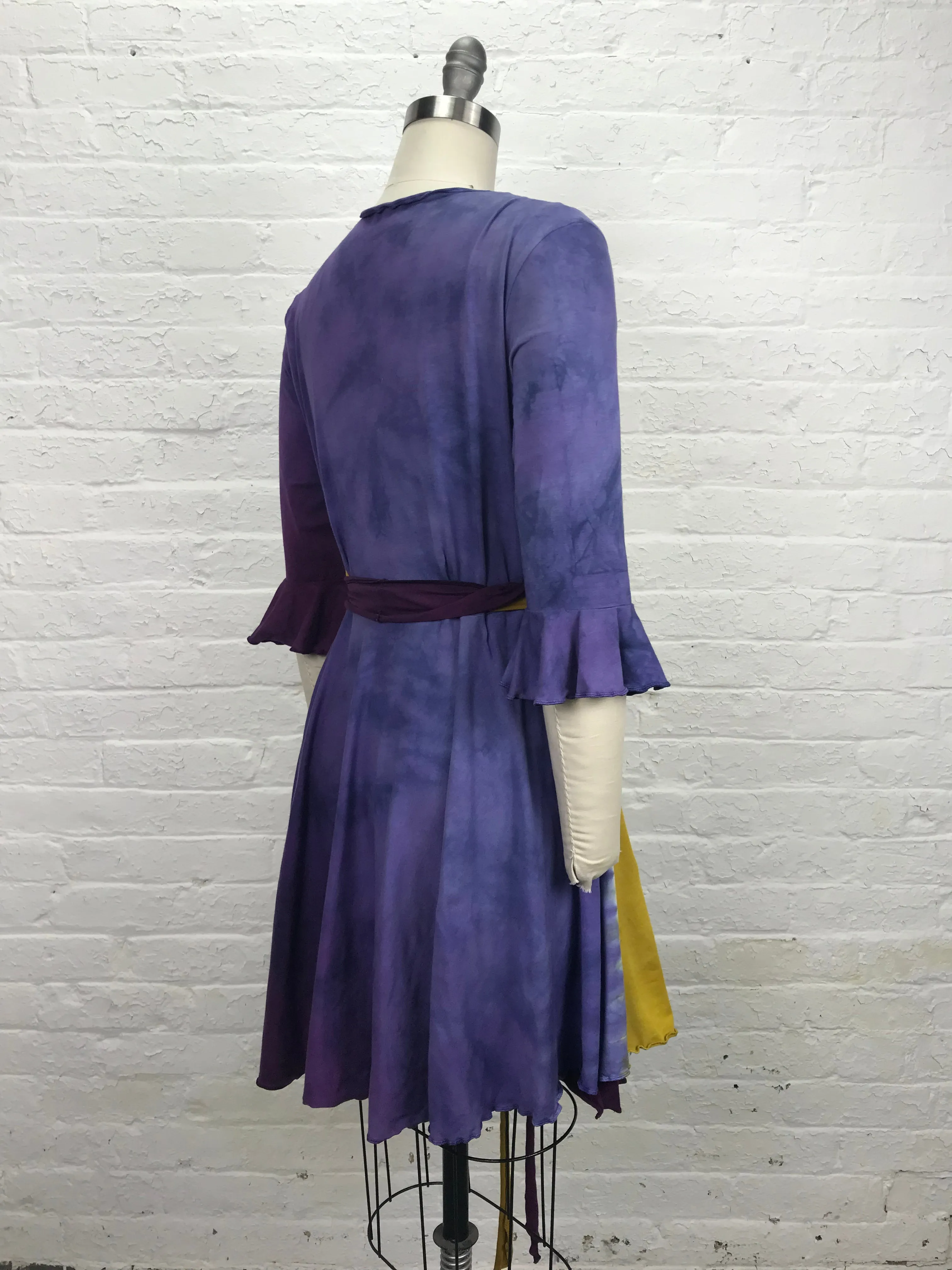 Flamenco Wrap Dress in Violet Sunrise - Large