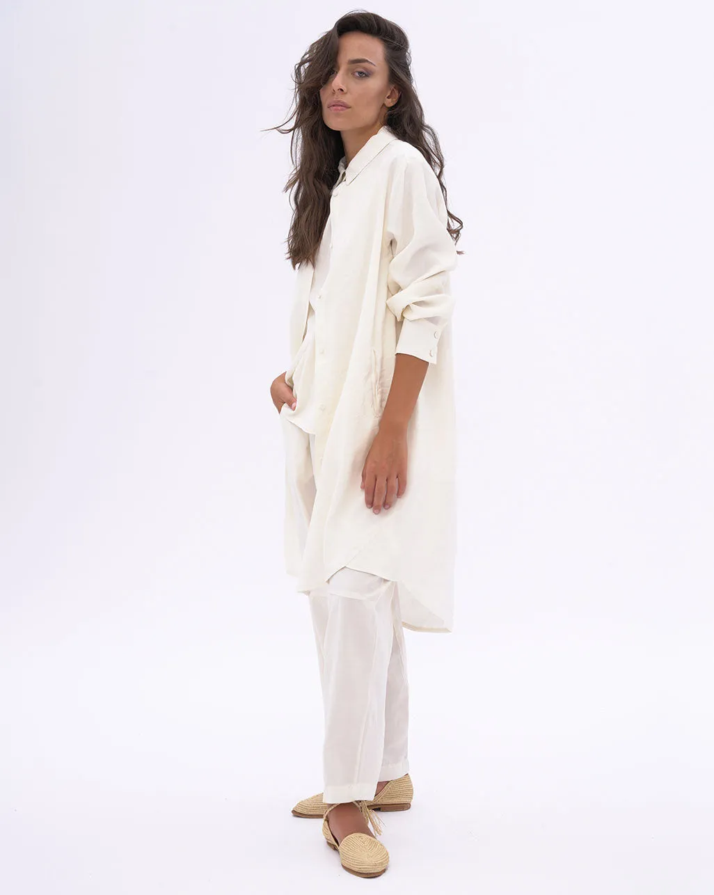 Hi-Lo Hem Button Up Shirtdress