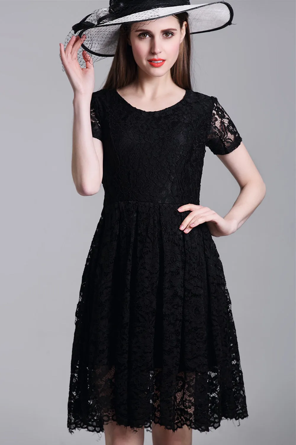Ketty More Women Short Skater Dress Lace Designed Halter Dress-KMWD265