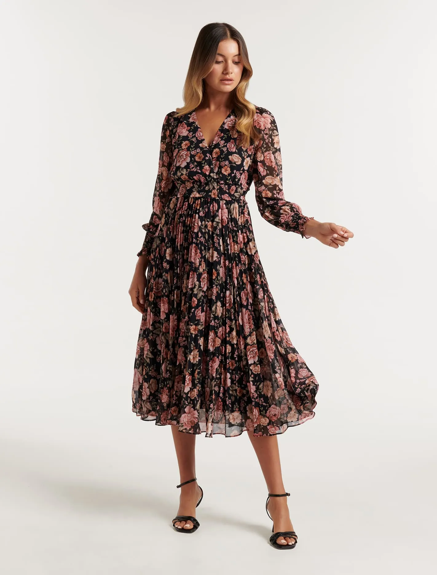 Leighton Petite Pleated Midi Dress