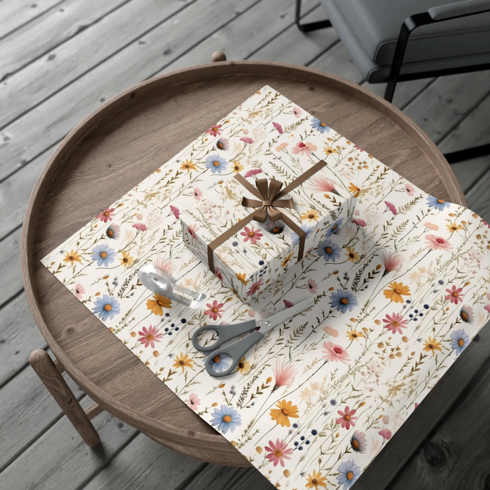 Pink Wildflower Gift Wrapping Paper
