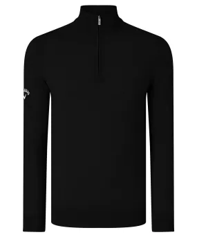 Ribbed  zip Merino sweater | Black Onyx