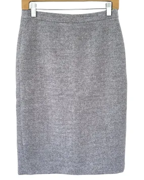 Soft Summer Basketweave Tweed Wool Pencil Skirt
