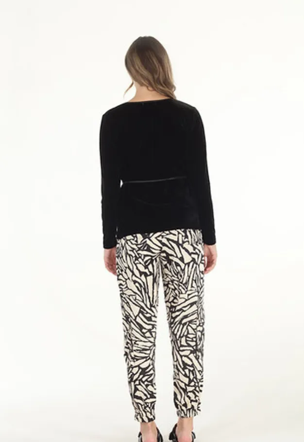 Solid Stretch Velvet Wrap Top