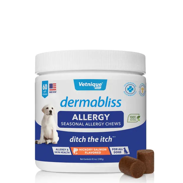 Vetnique Labs DermaBliss Allergy - Seasonal Allergy & Immune Support Chews (Salmon flavor)