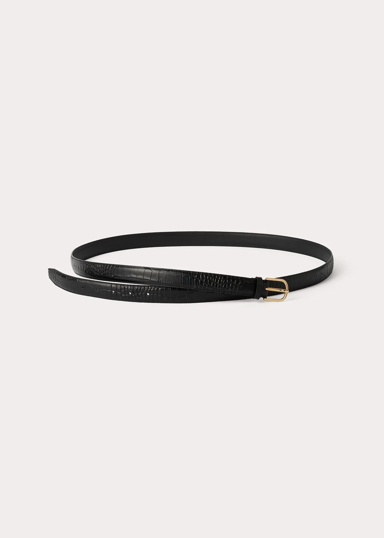 Wrap belt black croco